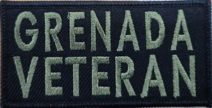 GRENADA VETERAN Patch W/ Hook & Loop Black & Olive Draft Version - Picture 1 of 1