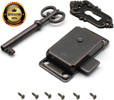 Kerixi Vintage Cabinet Cupboard Furniture Decorative Lock Case Box Lock with Key Cover