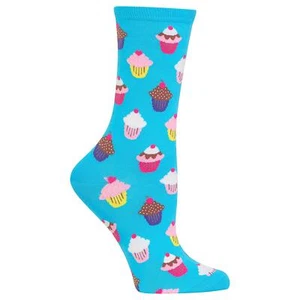 Hotsox Womens Cupcakes Socks, Light Blue, 1 Pair, Womens Shoe 4-10 - Picture 1 of 1