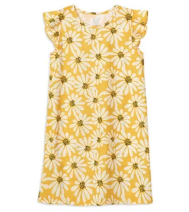 Wonder Nation Girls Nightgown Sleep Gown Pajama Yellow Sunflowers XS 4-5 - Picture 1 of 4