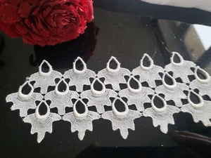 Dentelle ancienne application main couture création 16,5 cm sur 6,5 cm T6-6 - Imagen 1 de 5