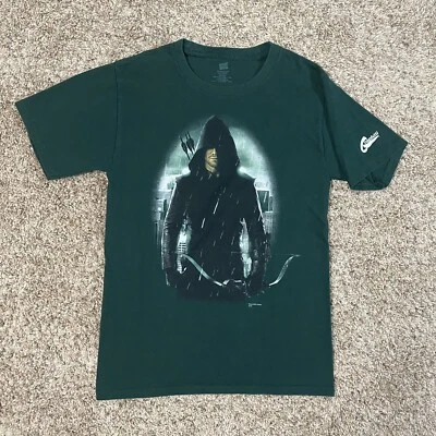 Camiseta verde superhéroe Green Arrow DC Comics Graphitti Designs 2012 talla pequeña Foto 1 de 4