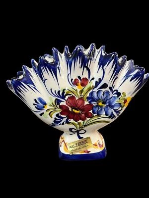 Vintage French Hand Painted Five Bud Vase - Image 1 of 3