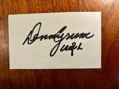 SUPREME MINT 3X5 CARD SIGNED UNIVERSITY OF LOUISVILLE 1994 HOF COACH DENNY CRUM - Image 1 of 2