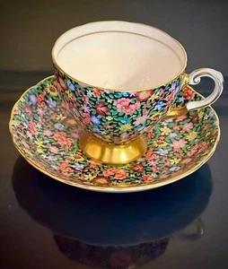 TOSCAN Fine English China England Chintz Tasse & Untertasse "Mille Fleurs" - Bild 1 von 7