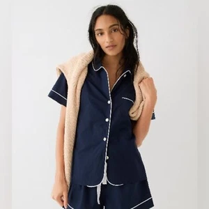 J. Crew Women’s End-on-end Cotton Pajama Shirt Size XXS NWT #AY701 - Picture 1 of 5