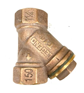 Colador en Y de bronce LEGEND T-16 1-1/4" NPT extremos de hilo 150 SWP con pantalla de malla 20 - Imagen 1 de 12