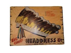 Vintage Rollin Wilson Company Toy Big Chief Indian Headdress with original box  - Picture 1 of 3