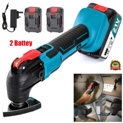 Cordless Electric Oscillating Multi Saw Tool With 2 Battery 21V 6 SPEED UK - Image 1 of 4