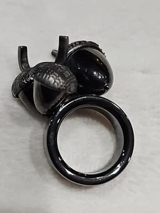 Burberry Acorn Ring 6.5 Black Glossy Thick Band - Picture 1 of 9