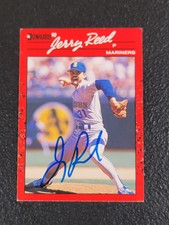 Jerry Reed Signed 1990 Donruss #614 Card Seattle Mariners Auto