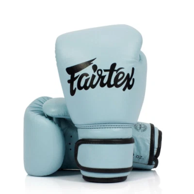 Fairtex BGV20 Boxing Gloves Muay Thai Leather Pastel Blue Training - Image 1 of 4