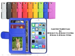 For Apple iPhone 6 iPhone 7 iPhone 8 iPhone X Flip Card Slot Wallet Case - Foto 1 di 12