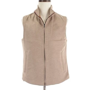 Luciano Barbera NWT Full Zip Vest Size 50 (US M) in Beige Melange Cashmere Blend - Picture 1 of 9