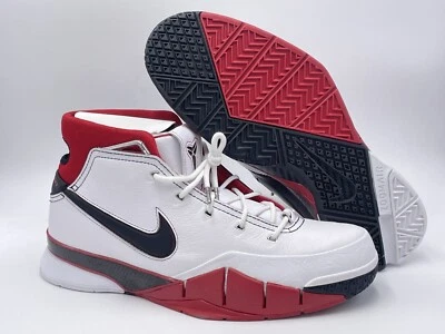 NIKE KOBE 1 PROTRO BLANCO/NEGRO-ROJO UNIVERSITARIO [AQ2728 102] EE. UU. HOMBRES TALLA 14 Foto 1 de 4