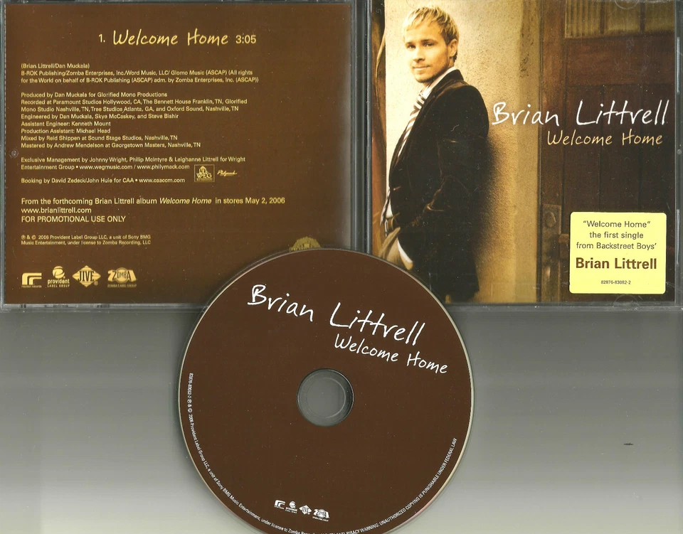 Backstreet Boys BRIAN LITTRELL Welcome Home PROMO Radio DJ CD single 2006 USA Foto 1 de 1