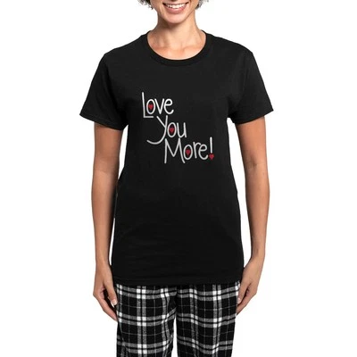 CaféPress Love You More Pijama Mujer Oscuro Novedad Pijama Set (1232627218) Foto 1 de 4