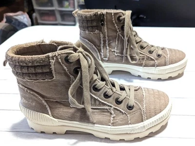 Zapatilla deportiva de caña alta Blowfish Hickory - crema y café talla 9 Foto 1 de 4