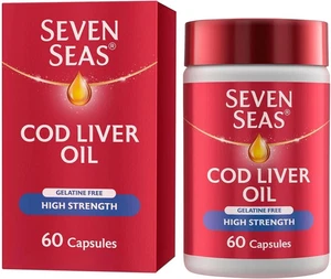 Seven Seas High Strength Cod Liver Oil Tablets With Omega-3 Fish Oil 60 Capsules - Picture 1 of 4