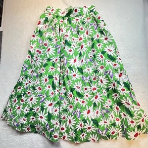 Beautiful Vintage UNGARO Designer Pleated Silk Skirt Floral Print Small - Picture 1 of 10
