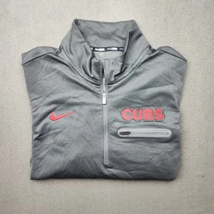 Nike Chicago Cubs Shirt Mens Medium Gray Quarter Zip Golf Performance Stretch - Picture 1 of 12