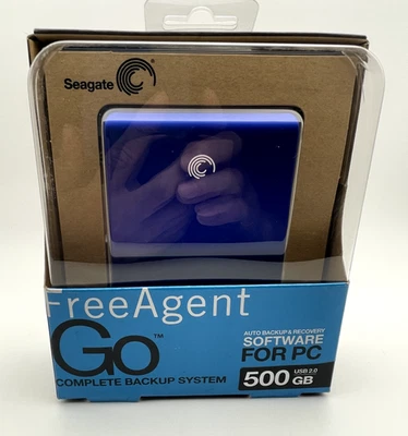 Seagate FreeAgent Go 500GB USB 2.0 2.5" External Hard Drive – Royal Blue – New - Image 1 of 4