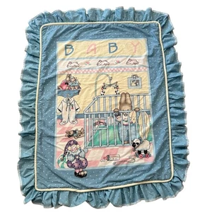 Vintage Bunny Kingdom Baby Hase Kaninchen Krippe Kinderzimmer Babydecke 39 x 49 - Bild 1 von 10