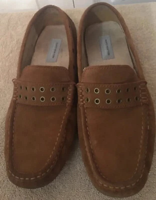 Mocasines sin cordones Andrew Marc para hombre talla 10 Grove de gamuza marrón Foto 1 de 4