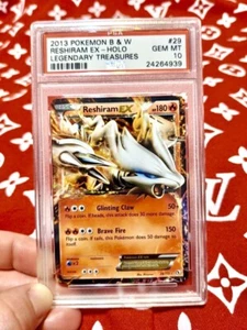 PSA 10 RESHIRAM 💫 Holo Legendary Treasures Pokemon BW 2013 Karte GEM LOW POP - Bild 1 von 2