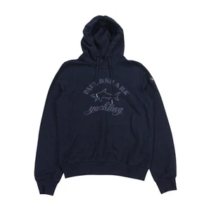 Paul & Shark Hoody Mens Small S Navy Blue Cotton Logo Hoodie Hooded Sweatshirt - Picture 1 of 8