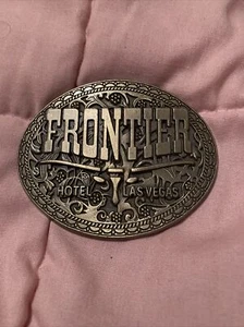 Vintage Messing FRONTIER HOTEL LAS VEGAS Western Gürtelschnalle  - Bild 1 von 2
