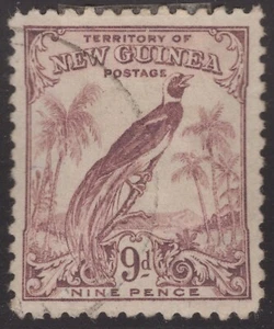 New Guinea 1932 9d violet undated Bird of Paradise, used - Picture 1 of 1