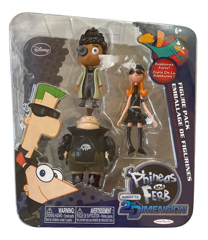 Phineas and Ferb Across the 2nd Dimension Resistance Team Action Figure 3 NIB Cover