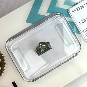 1.23ct UNTREATED Colour Change Sapphire PENTAGON Cut Green Blue IGI CERTIFIED - Picture 1 of 17