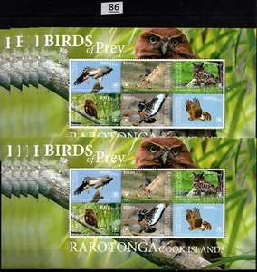 JC 10X RAROTONGA 2018 - MNH - BIRDS - OWLS - Picture 1 of 1