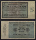 [22037] - RENTENBANKSCHEIN 5 Rentenmark, 01.11.1923, Grabowski DEU-201b - Serie
