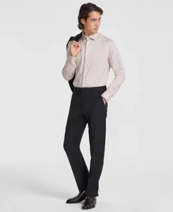 Calvin Klein Men's Slim-Fit Wool-Blend Stretch Suit Pants Black 34W x 32L - Picture 1 of 7