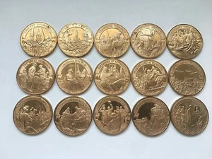 Lot of Franklin Mint History Of The United States 15 Bronze Coins  - Picture 1 of 2