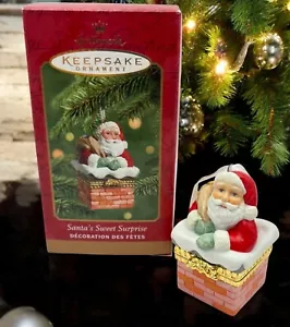 Hallmark Keepsake Santas Sweet Surprise Christmas Ornament Trinket Box 2001 - Picture 1 of 12