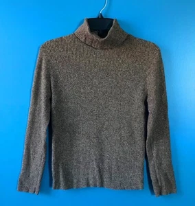 Reference Point Sweater Women's M Brown Turtleneck Pullover 100% Cotton Knit - Picture 1 of 10