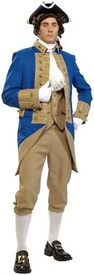 George Washington Colonial Founding Father Fancy Dress Halloween Adult Costume - Image 1 of 2