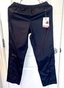Marmot PreCip Waterproof Pants Kids Large Black Nylon Hiking Rain Packable - Picture 1 of 4