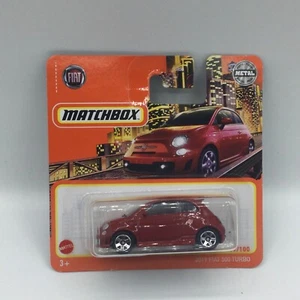 NEW Matchbox 2019 Fiat 500 Turbo Red Short Card - Picture 1 of 5