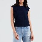Levis Made And Crafted Sweater Tank Top Indigo Blue Cable Knit Womens 148 New