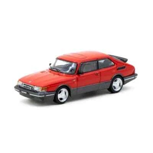 Tarmac Works 1:64 Diecast Model Car Saab 900 Turbo with Trading Card Red - Picture 1 of 3
