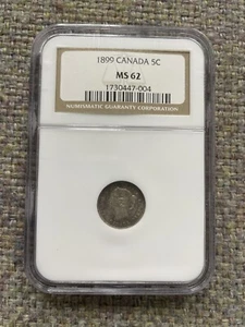 1899 Canada Five Cents - NGC MS62. A2 - Picture 1 of 2