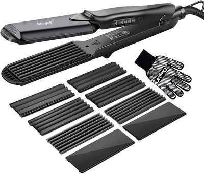 Hair Crimper, CkeyiN Professional Crimping Iron and Straighter with Heat Resist