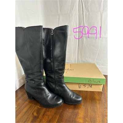 Jambu Women's Chai Black Leather Riding Boots Tall Size 6.5M Casual Zip - Image 1 of 4
