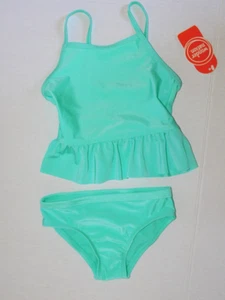 2T Toddler Baby Girl Green Swimsuit Two Piece Bathing Suit - Picture 1 of 3