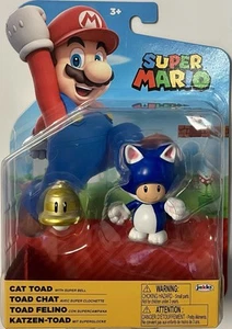Jakks Pacific: Super Mario - Cat Toad  w/Super Bell 4" - Picture 1 of 2